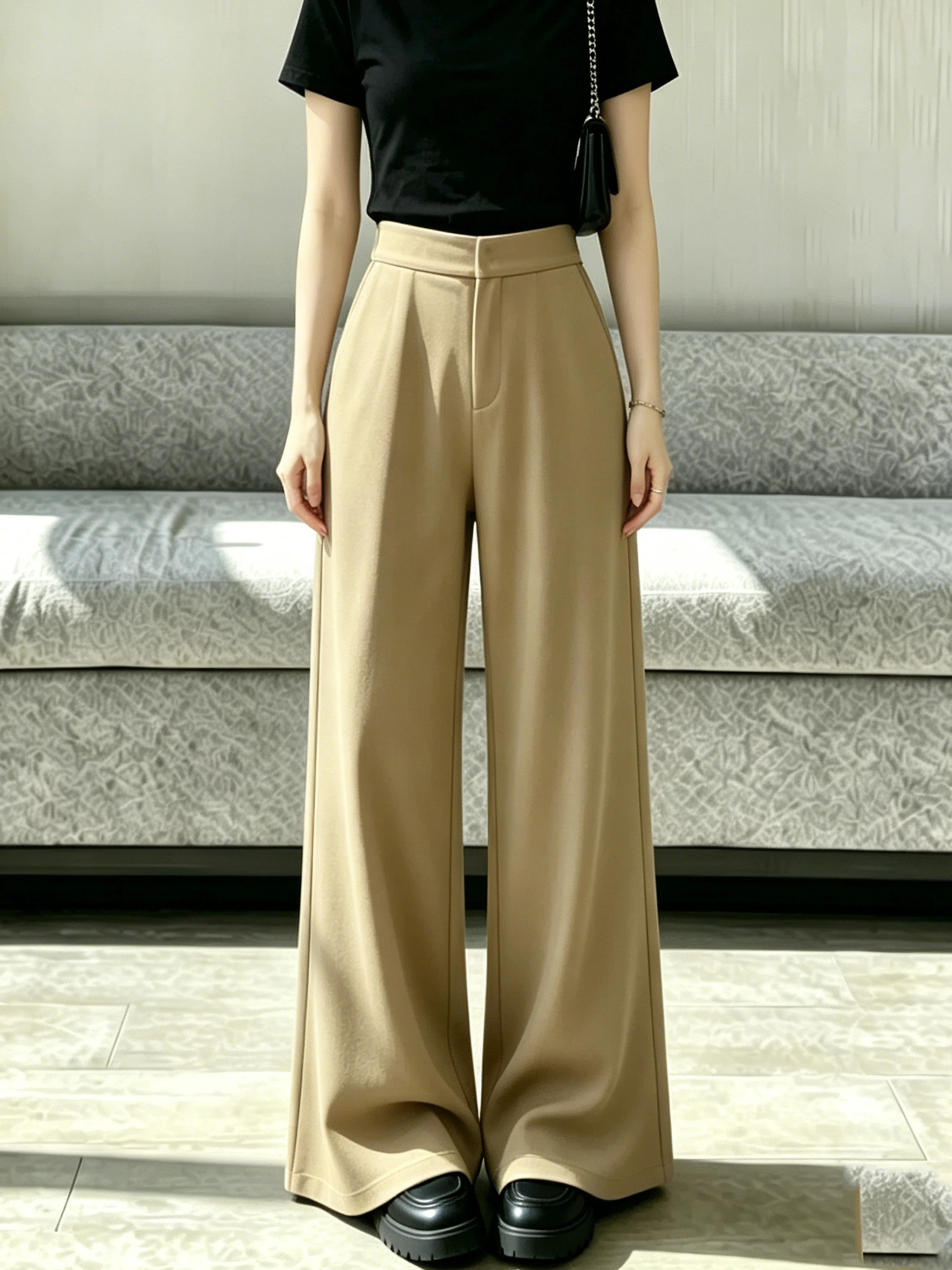 Khaki Wide Leg Suit Pants Women's Summer New High Waist Loose Slimming Casual Drapey Floor-Length Trousers Commute Style
Khaki Wide Leg Suit Pants Women's Summer New High Waist Loose Slimming Casual Drapey Floor-Length Trousers Commute Style