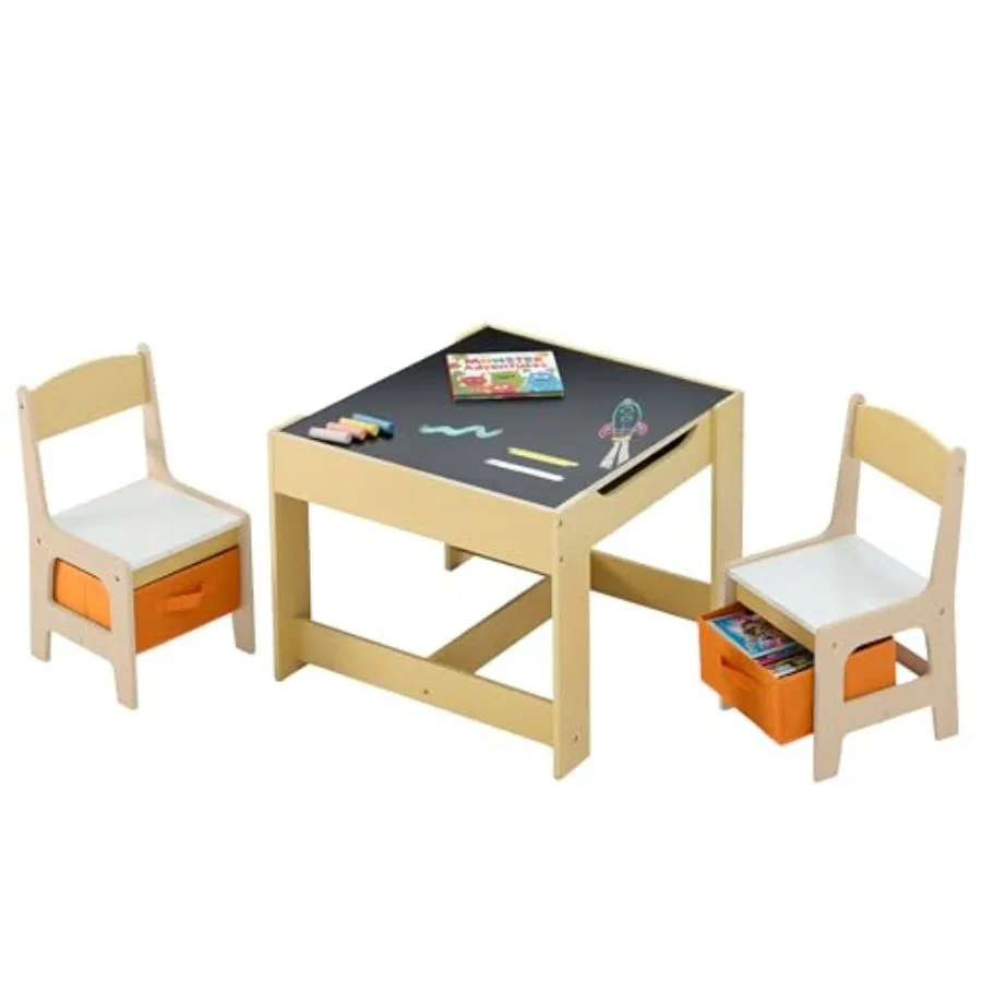 4 in 1 Wooden Table and Chair Set with Storage for Drawing/Reading/Craft Detachable Tabletop Natural Finish Ideal for Home/Nurs
4 in 1 Wooden Table and Chair Set with Storage for Drawing/Reading/Craft Detachable Tabletop Natural Finish Ideal for Home/Nurs