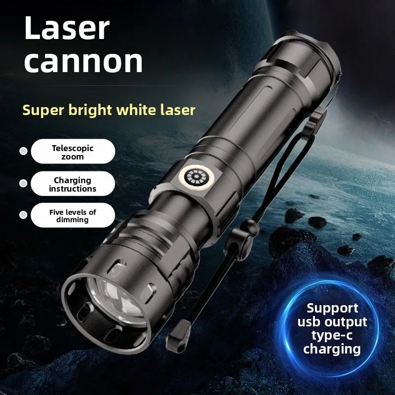 High-Power White Laser Flashlight - Super Bright Laser Cannon, Rechargeable, Long-Lasting for Emergency, Home, Camping & Hiking
High-Power White Laser Flashlight - Super Bright Laser Cannon, Rechargeable, Long-Lasting for Emergency, Home, Camping & Hiking