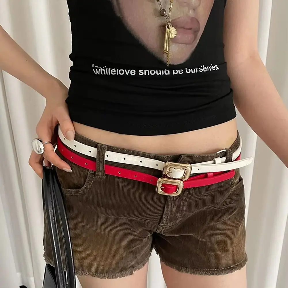 Simple Designer Women's Belt PU Leather Red Black White Y2k Waist Belt Casual Thin Dress Jeans Belt Spicy Girls
Simple Designer Women's Belt PU Leather Red Black White Y2k Waist Belt Casual Thin Dress Jeans Belt Spicy Girls
