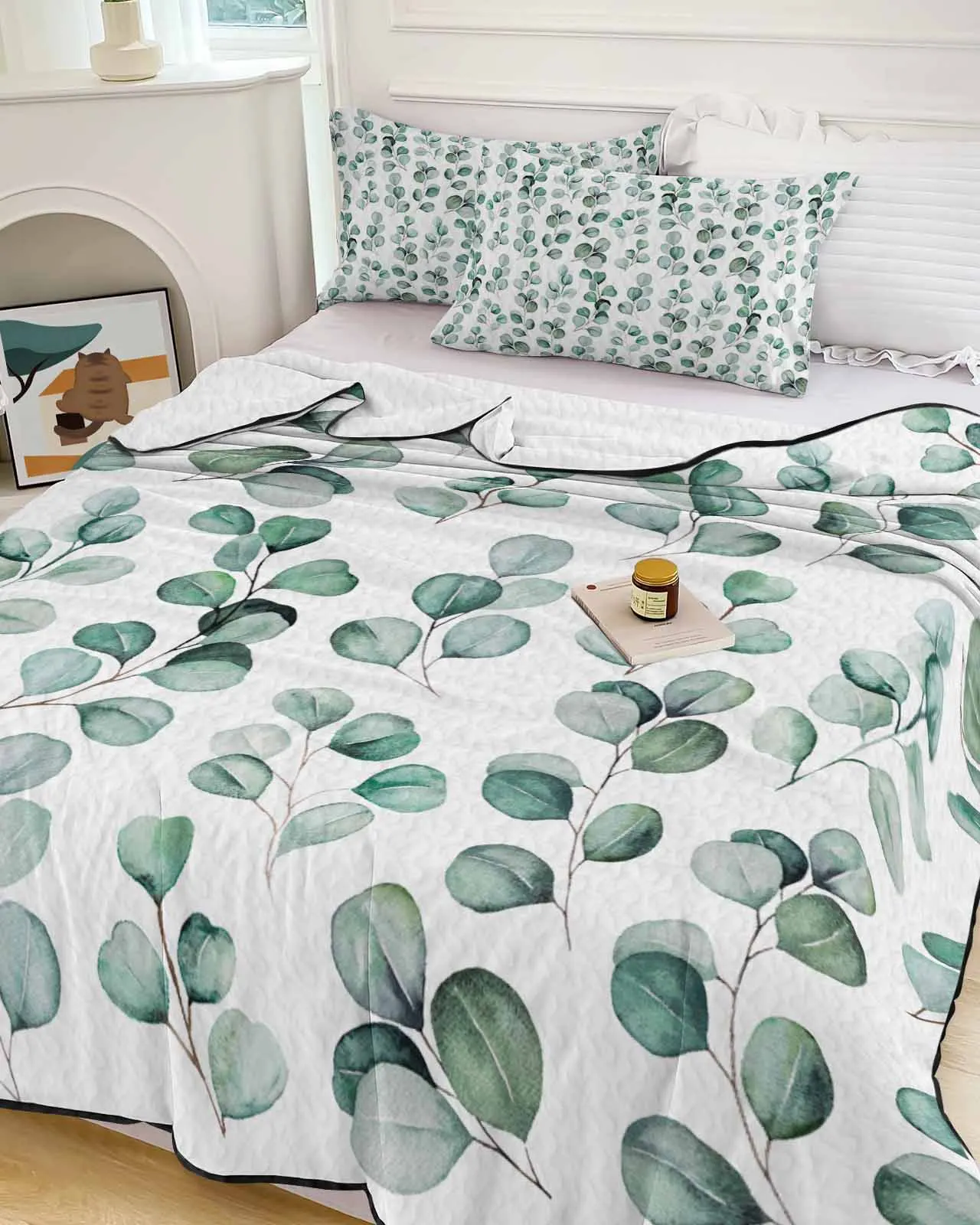 Eucalyptus Leaf Texture Cooling Blankets Air Condition Comforter Lightweight Summer Quilt for Bed Breathable Soft Thin Quilt
Eucalyptus Leaf Texture Cooling Blankets Air Condition Comforter Lightweight Summer Quilt for Bed Breathable Soft Thin Quilt