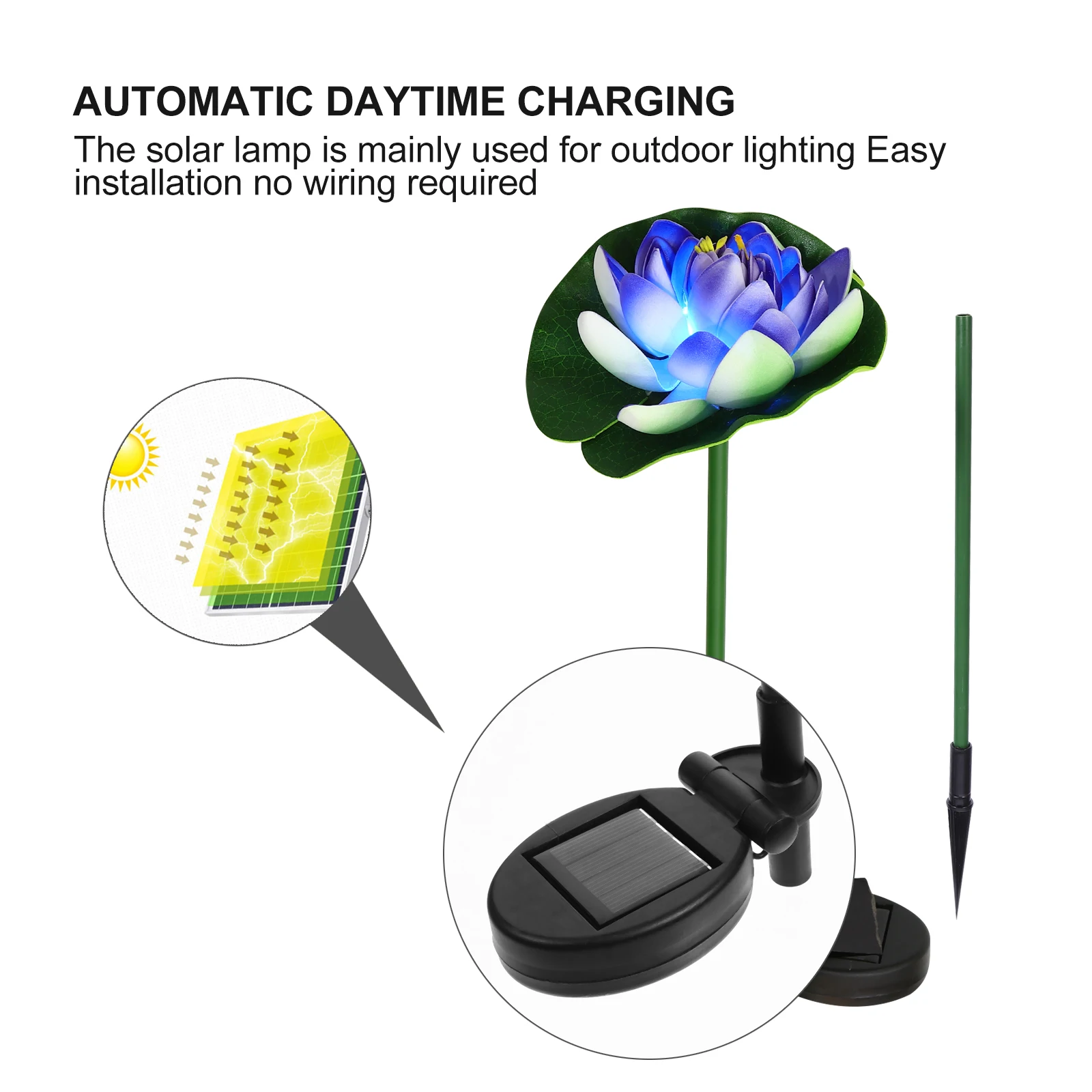 Lotus Lamp Stainless Steel Rod Outdoor Garden Decorative Stake Solar Powered LED Panel Yard Light Solar Lighting
Lotus Lamp Stainless Steel Rod Outdoor Garden Decorative Stake Solar Powered LED Panel Yard Light Solar Lighting