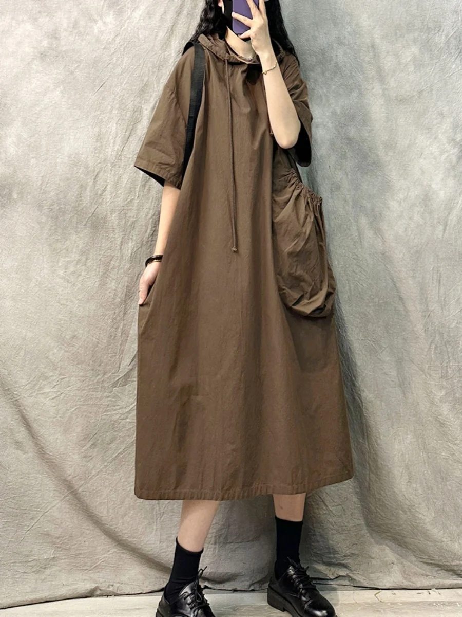 High-End plus Size Retro Hooded Straight Dr Casual Loose Slimming Summer Sweatirt Dr Women's Faion A-Line Midi Dr
High-End plus Size Retro Hooded Straight Dr Casual Loose Slimming Summer Sweatirt Dr Women's Faion A-Line Midi Dr
