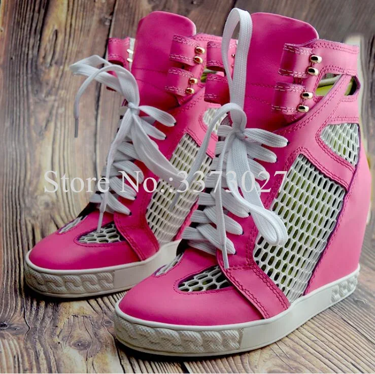 Woman Rose Red Mesh Wedge Shoes Lady New Fluorescent Yellow Platform Casual Shoes Female Fashion 8cm Increasing Heel Shoes
Woman Rose Red Mesh Wedge Shoes Lady New Fluorescent Yellow Platform Casual Shoes Female Fashion 8cm Increasing Heel Shoes