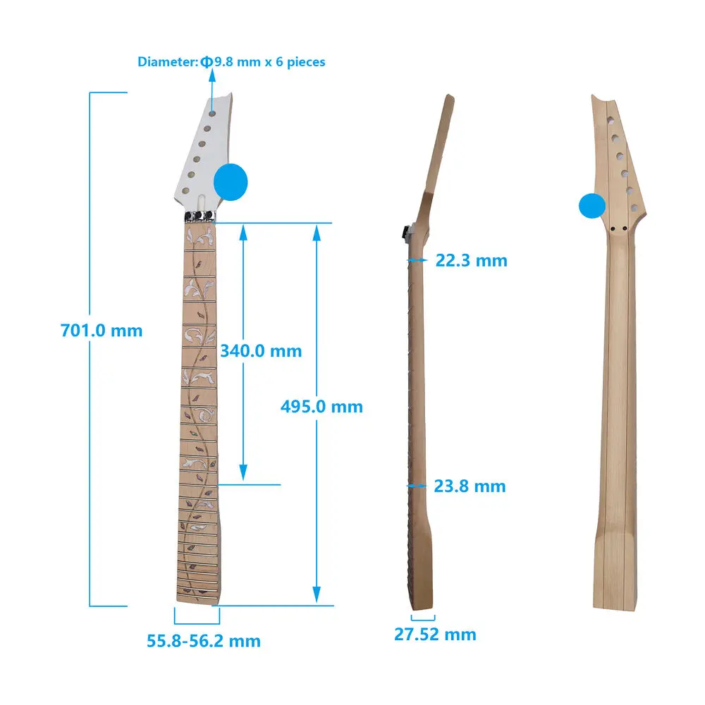 24 Frets Electric Guitar Neck Canada Maple for Guitar with Logo Replacement Parts
24 Frets Electric Guitar Neck Canada Maple for Guitar with Logo Replacement Parts