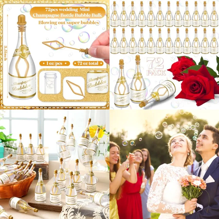 100 Pcs Wedding Bubble Bulk Wedding Party Favors Bubble Wand for Guests Send Off for Bridal Shower Anniversaries Celebration Goody Bag Stuffers Filler(72 Pcs,Champagne)
100 Pcs Wedding Bubble Bulk Wedding Party Favors Bubble Wand for Guests Send Off for Bridal Shower Anniversaries Celebration Goody Bag Stuffers Filler(72 Pcs,Champagne)