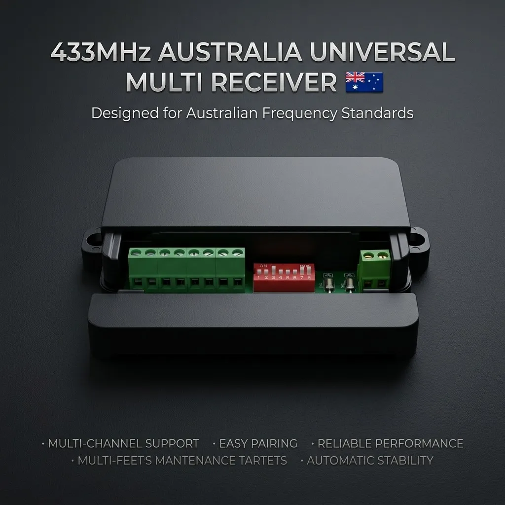 433-868.8MHz Garage Door Multi Receiver Controller for Australia ATA PTX5 PTX5V1 PTX5V2 Merlin+ Herculift Superlift Gate Opener
433-868.8MHz Garage Door Multi Receiver Controller for Australia ATA PTX5 PTX5V1 PTX5V2 Merlin+ Herculift Superlift Gate Opener