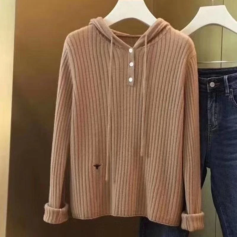 style Western Hooded cashmere sweater Women spring and Autumn pure wool hoodie embroidery pullover loose top knitted casual hood
style Western Hooded cashmere sweater Women spring and Autumn pure wool hoodie embroidery pullover loose top knitted casual hood