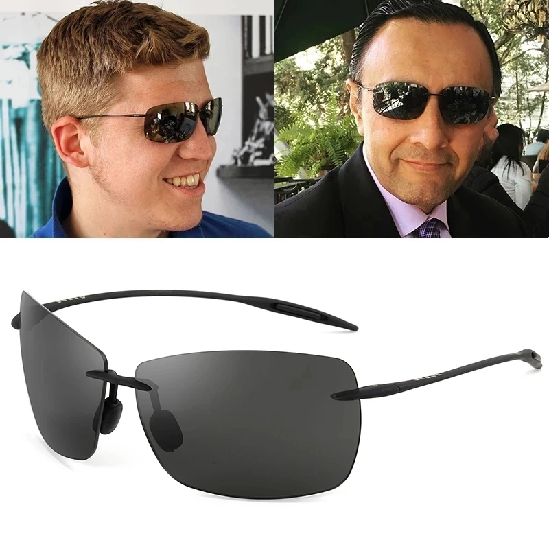 Retro Classic Rimless Style Ultra Light Polarized Sunglasses Men Sports Driving Fish Design Sunglasses TR90
Retro Classic Rimless Style Ultra Light Polarized Sunglasses Men Sports Driving Fish Design Sunglasses TR90