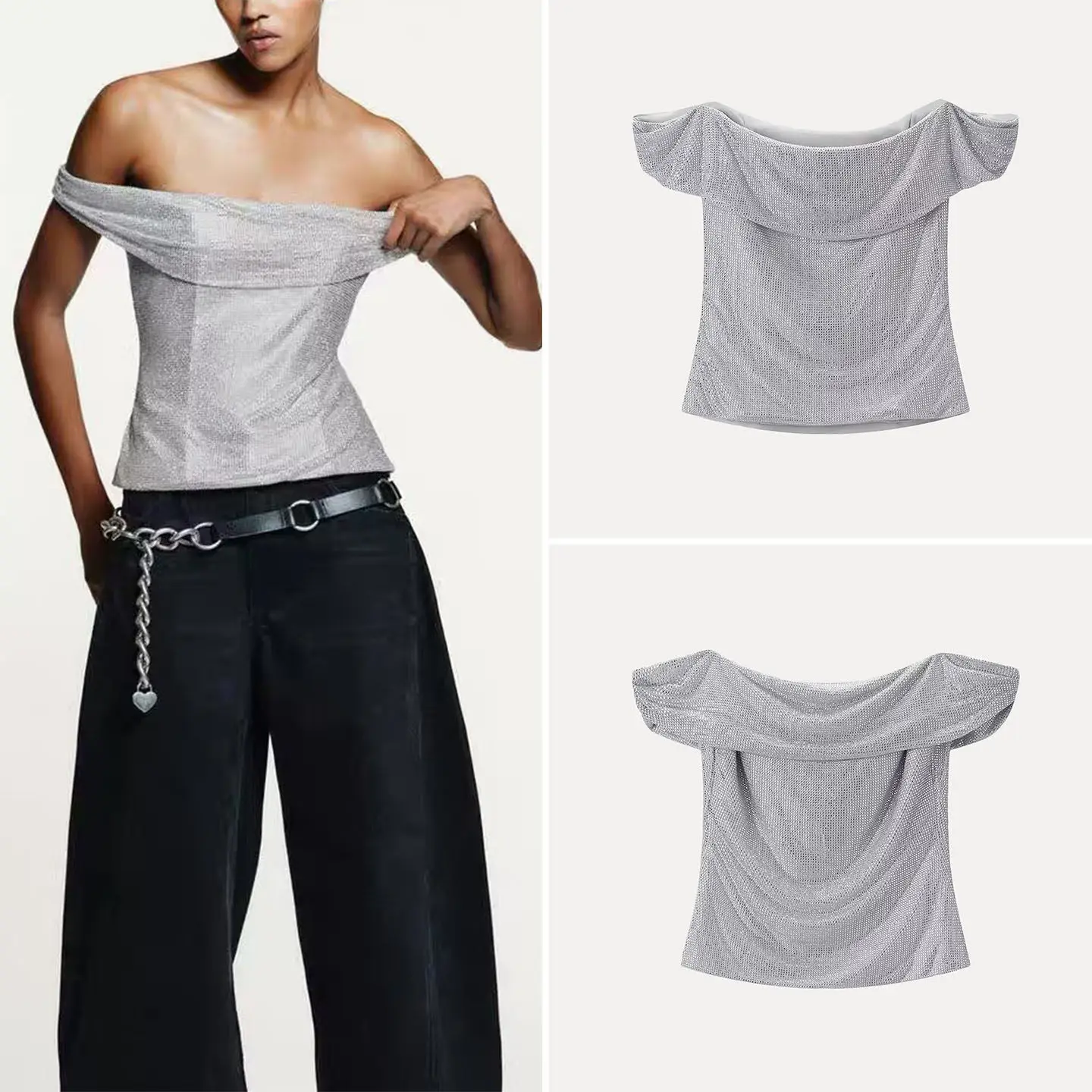 Ele One-oulder iny Diamond Women's Faion Top Commute Sle ort Sve Crew Ne Lady's Slim Fit Daily Wear
Ele One-oulder iny Diamond Women's Faion Top Commute Sle ort Sve Crew Ne Lady's Slim Fit Daily Wear