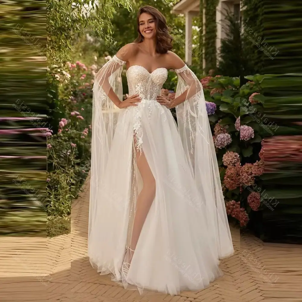 Vintage Wedding Dresses A Line Bohemia Bridal Gowns Lace Appliques Off The Shoulder Charming Vestidos De Novia Customized 2025
Vintage Wedding Dresses A Line Bohemia Bridal Gowns Lace Appliques Off The Shoulder Charming Vestidos De Novia Customized 2025