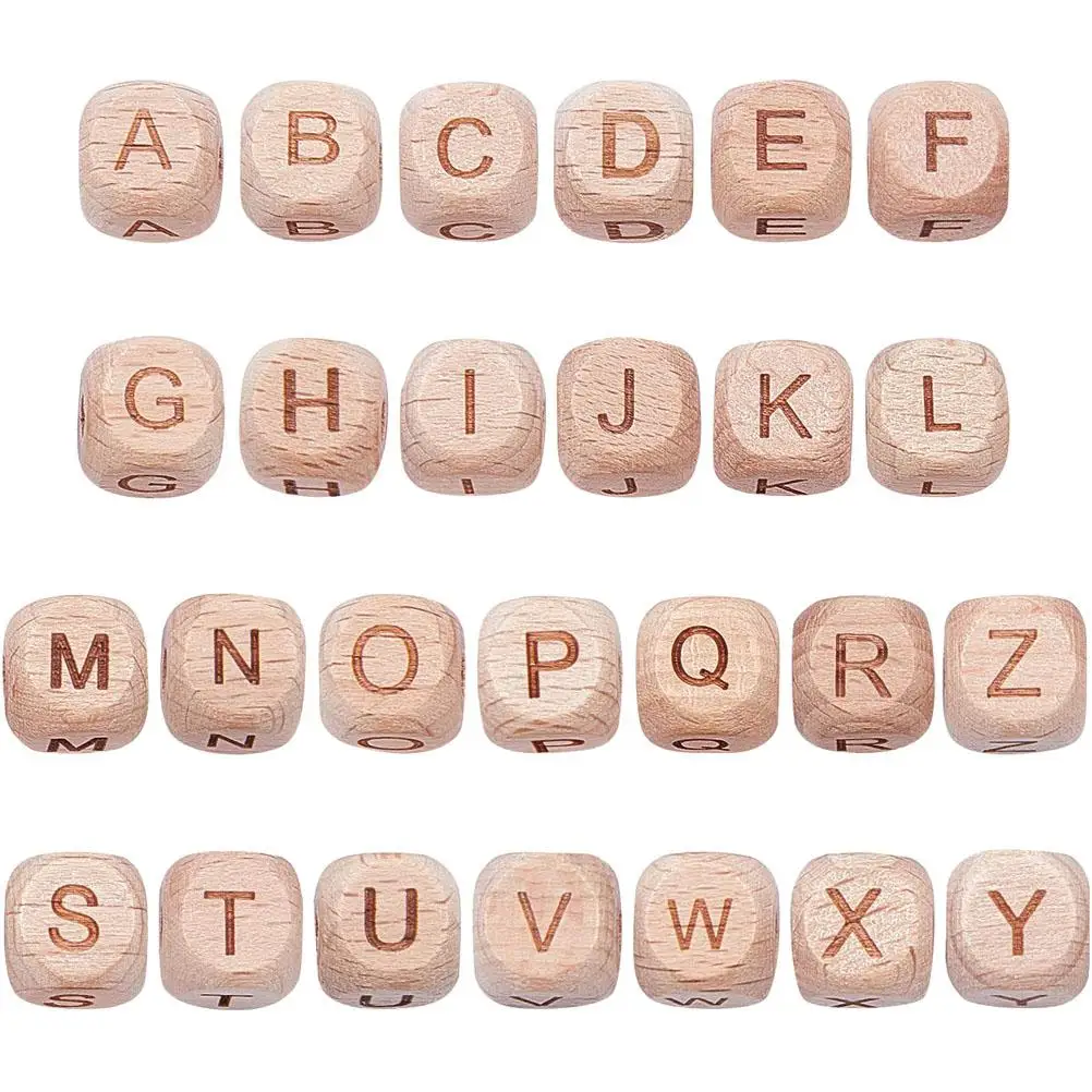 26 Pcs Wooden Alphabet Beads 12mm Square DIY Jewelry Making Necklace Bracelet Crafts Teaching Aids Lightweight Portable
26 Pcs Wooden Alphabet Beads 12mm Square DIY Jewelry Making Necklace Bracelet Crafts Teaching Aids Lightweight Portable