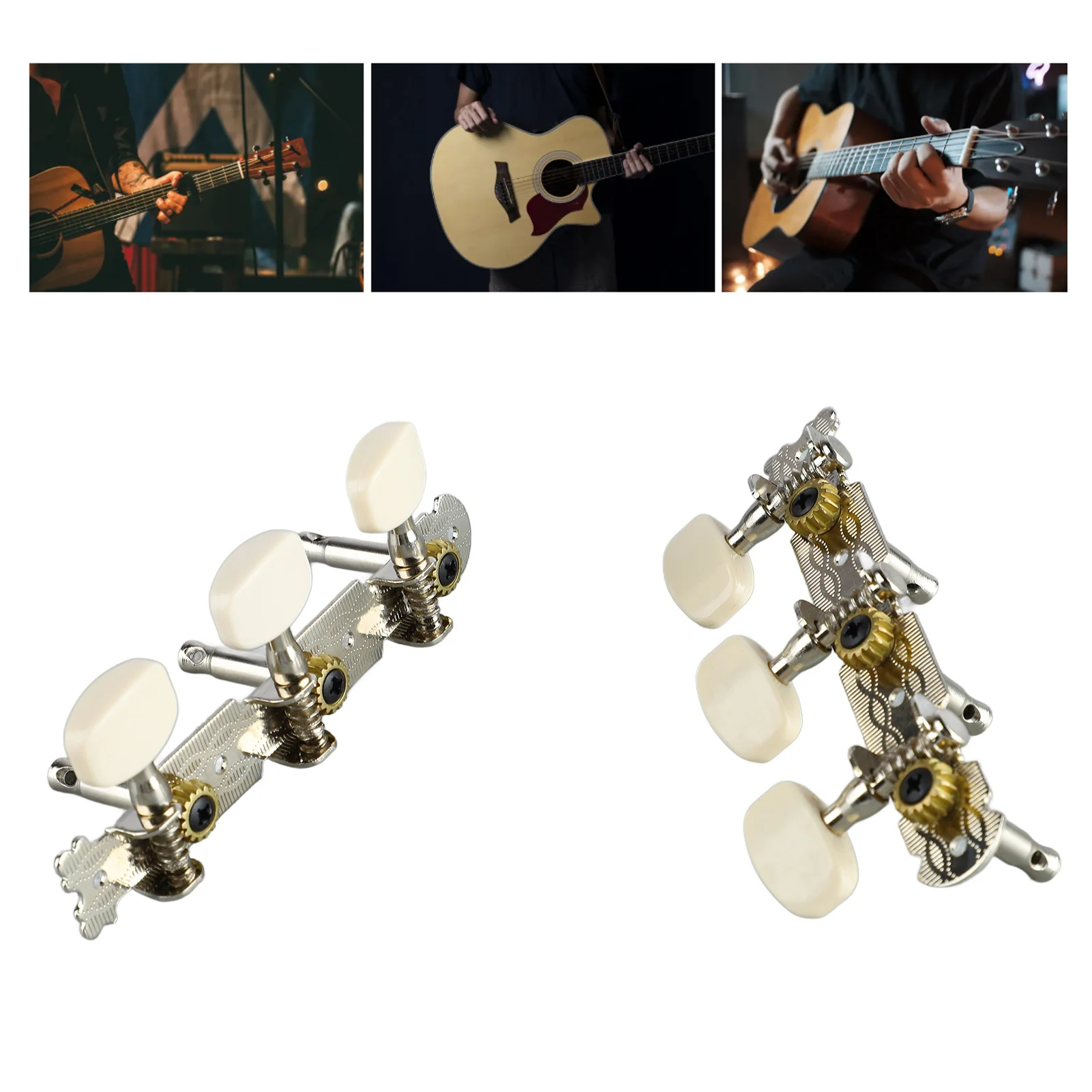 2Pcs Guitar String Tuning Pegs Keys Triple Classical Acoustic Machine Head Tuners Accessories with ABS Material, 11cm String
2Pcs Guitar String Tuning Pegs Keys Triple Classical Acoustic Machine Head Tuners Accessories with ABS Material, 11cm String