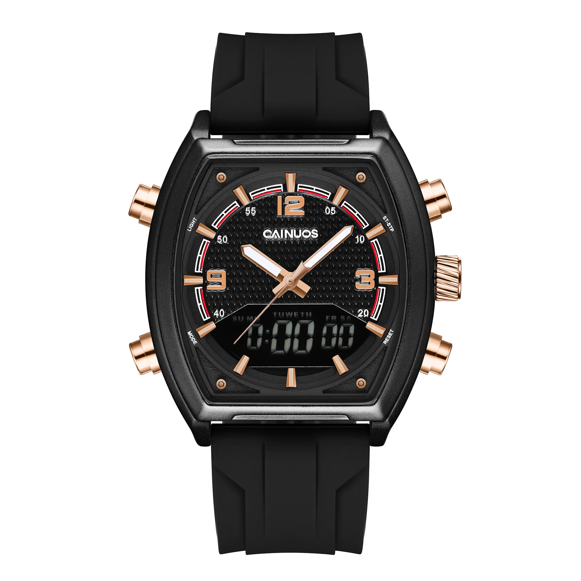 Men's Casual Waterproof Dual-Display Quartz Electronic Wristwatch with Fashionable Silicone Strap Digital Analogue Watch
Men's Casual Waterproof Dual-Display Quartz Electronic Wristwatch with Fashionable Silicone Strap Digital Analogue Watch