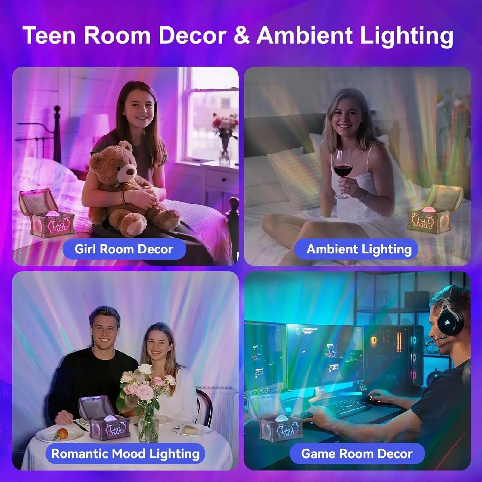 Galaxy Light Projector Cute Dimmable Lamp Magic Chest LED Projector Night Lamp For Kids Adults Boys Girls Women Mom Daughter
Galaxy Light Projector Cute Dimmable Lamp Magic Chest LED Projector Night Lamp For Kids Adults Boys Girls Women Mom Daughter