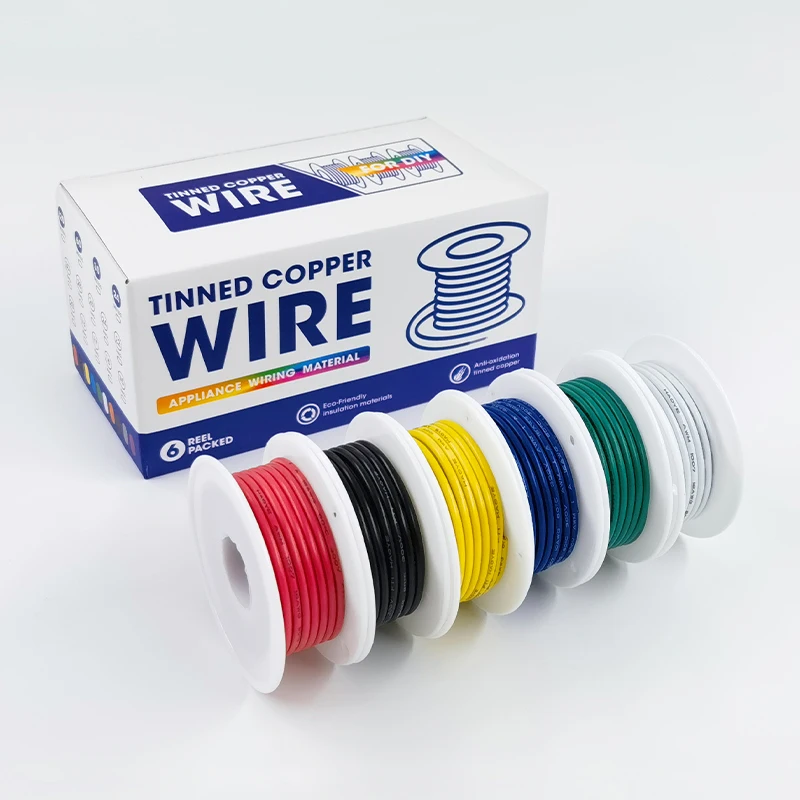 6 Colors Mix Kit--UL1007 Wire PVC Insulation Tinned Copper Cable 30 28 26 24 22 20 18 16 AWG Stranded Electrical Line PCB Wire
6 Colors Mix Kit--UL1007 Wire PVC Insulation Tinned Copper Cable 30 28 26 24 22 20 18 16 AWG Stranded Electrical Line PCB Wire
