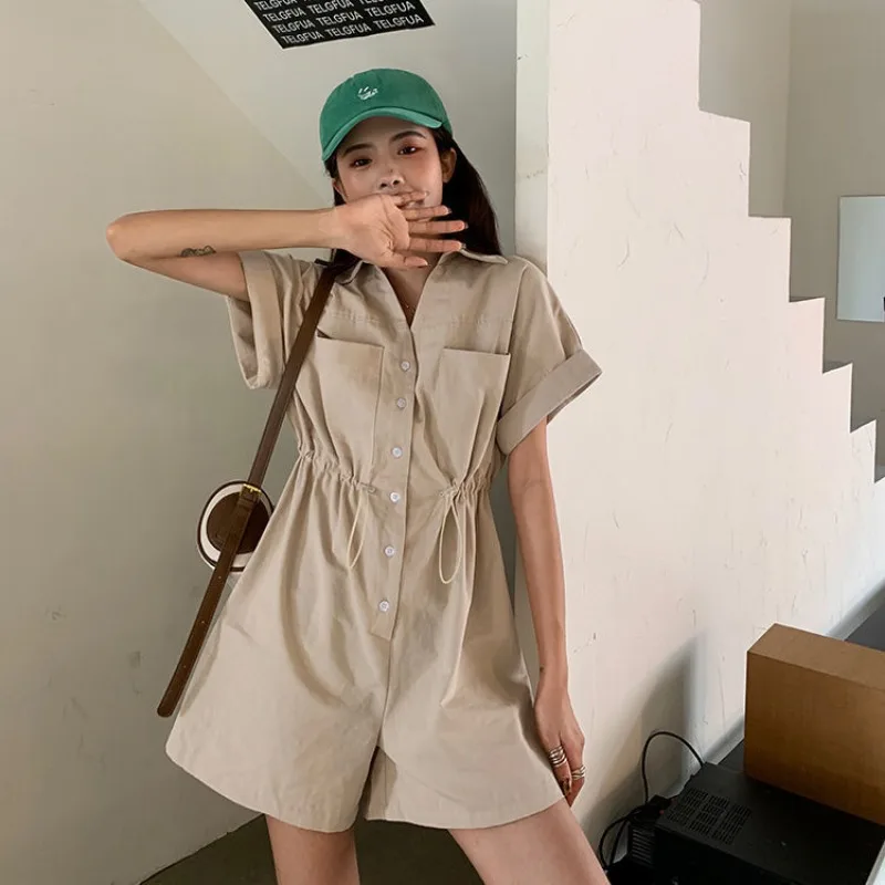 Women's Playsuits Tooling Onesie Shorts Summer Korean Version 2025 New Drawstring Waist Wide-leg Casual Pants Jumpsuit Women
Women's Playsuits Tooling Onesie Shorts Summer Korean Version 2025 New Drawstring Waist Wide-leg Casual Pants Jumpsuit Women