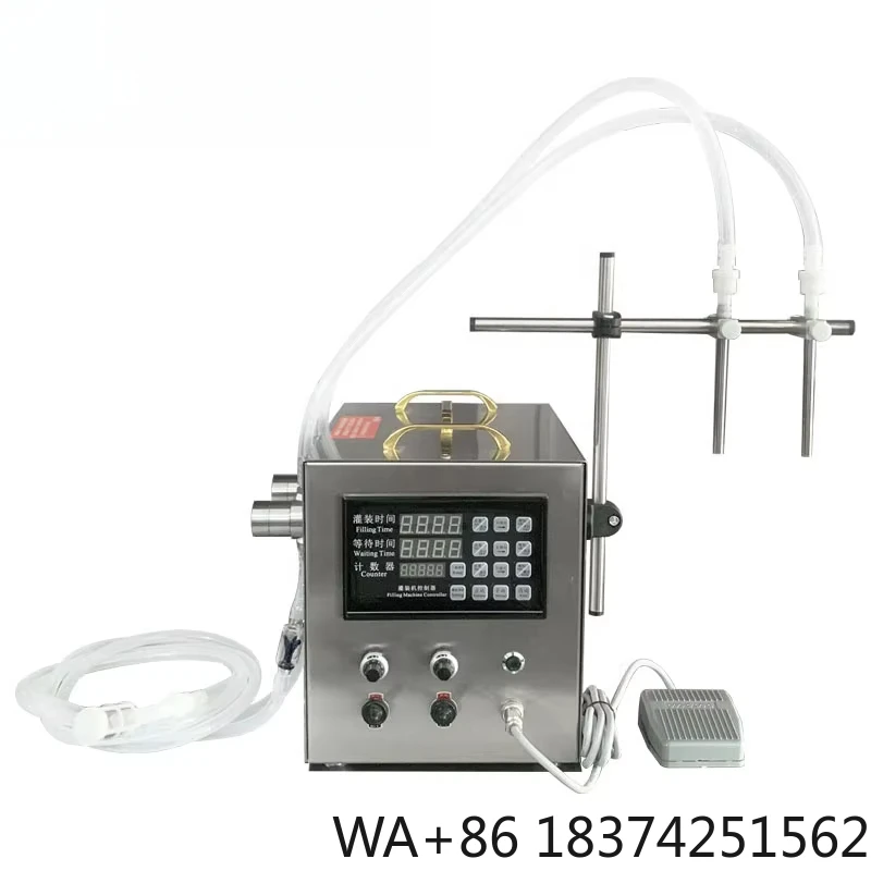 Semi-Automatic Double Head Liquid Filling Machine for Beverage Essential Oil Juice Water Milk Core Motor Component Magnetic Pump
Semi-Automatic Double Head Liquid Filling Machine for Beverage Essential Oil Juice Water Milk Core Motor Component Magnetic Pump
