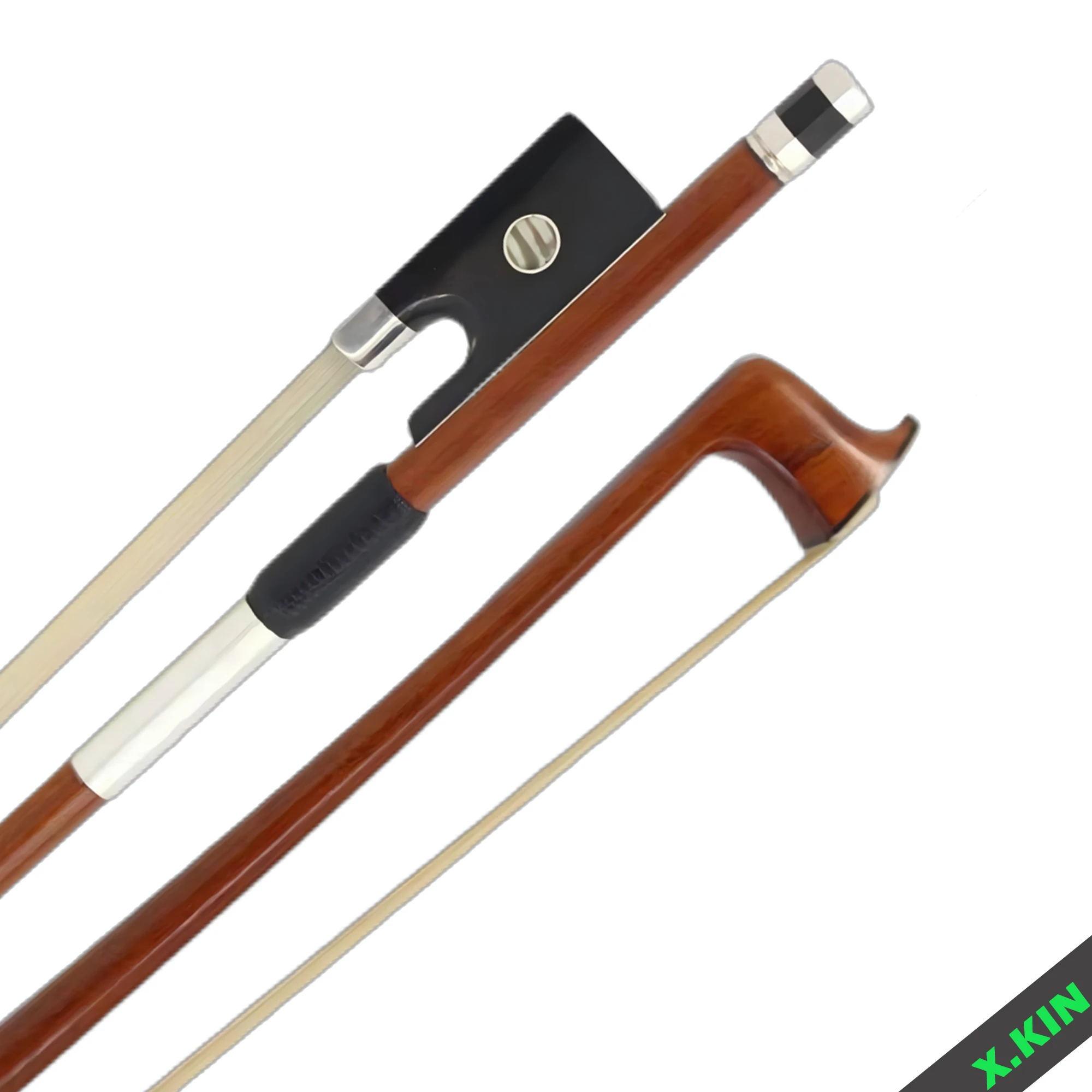High-Quality Ebony Library, Silver-Coated Violin Bow, Brazilian Wood, Natural White Horsetail Bow Hair, Good Effect with Good Sound
High-Quality Ebony Library, Silver-Coated Violin Bow, Brazilian Wood, Natural White Horsetail Bow Hair, Good Effect with Good Sound