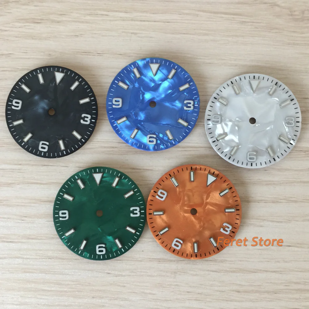 New 29mm High Quality Sterile Render Black/Green/Orange/White/Blue Watch Dial Luminous Fit NH35 NH36 Movement Automatic Watch
New 29mm High Quality Sterile Render Black/Green/Orange/White/Blue Watch Dial Luminous Fit NH35 NH36 Movement Automatic Watch