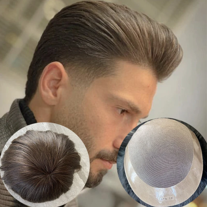 Natural Hairline #4 #2 Brown Black Blonde Durable Mono Mesh Lace&Thin PU Men Toupee Breathable 100%Human Hair Capillary Prosthes
Natural Hairline #4 #2 Brown Black Blonde Durable Mono Mesh Lace&Thin PU Men Toupee Breathable 100%Human Hair Capillary Prosthes