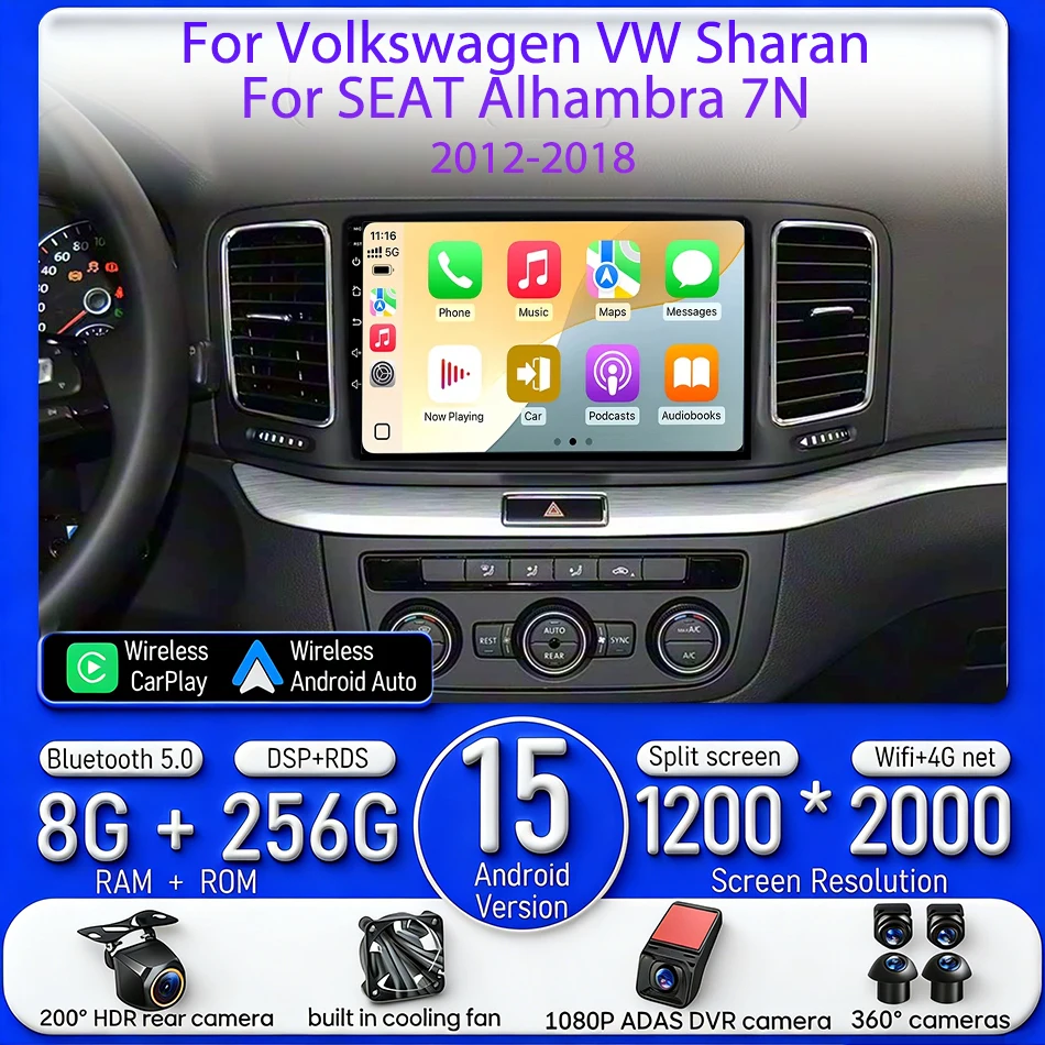Android 15 Car Radio Multimedia Player GPS Navigation for Volkswagen VW Sharan SEAT Alhambra 7N 2010 - 2022 Carplay Auto 2din BT
Android 15 Car Radio Multimedia Player GPS Navigation for Volkswagen VW Sharan SEAT Alhambra 7N 2010 - 2022 Carplay Auto 2din BT
