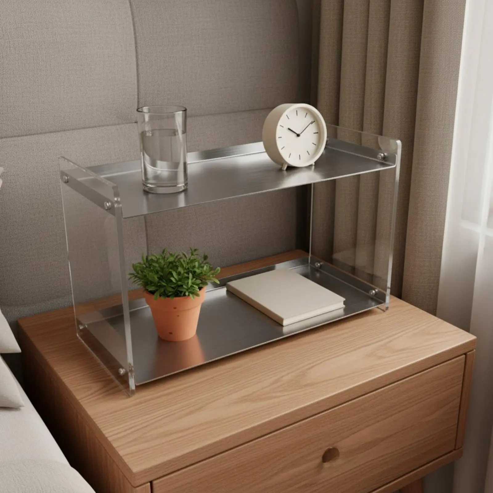 Stainless Steel Shelf Modern Minimalist Design Acrylic Shelf Desktop Storage Rack Space Saving Makeup Holder Stand Easy to Clean
Stainless Steel Shelf Modern Minimalist Design Acrylic Shelf Desktop Storage Rack Space Saving Makeup Holder Stand Easy to Clean