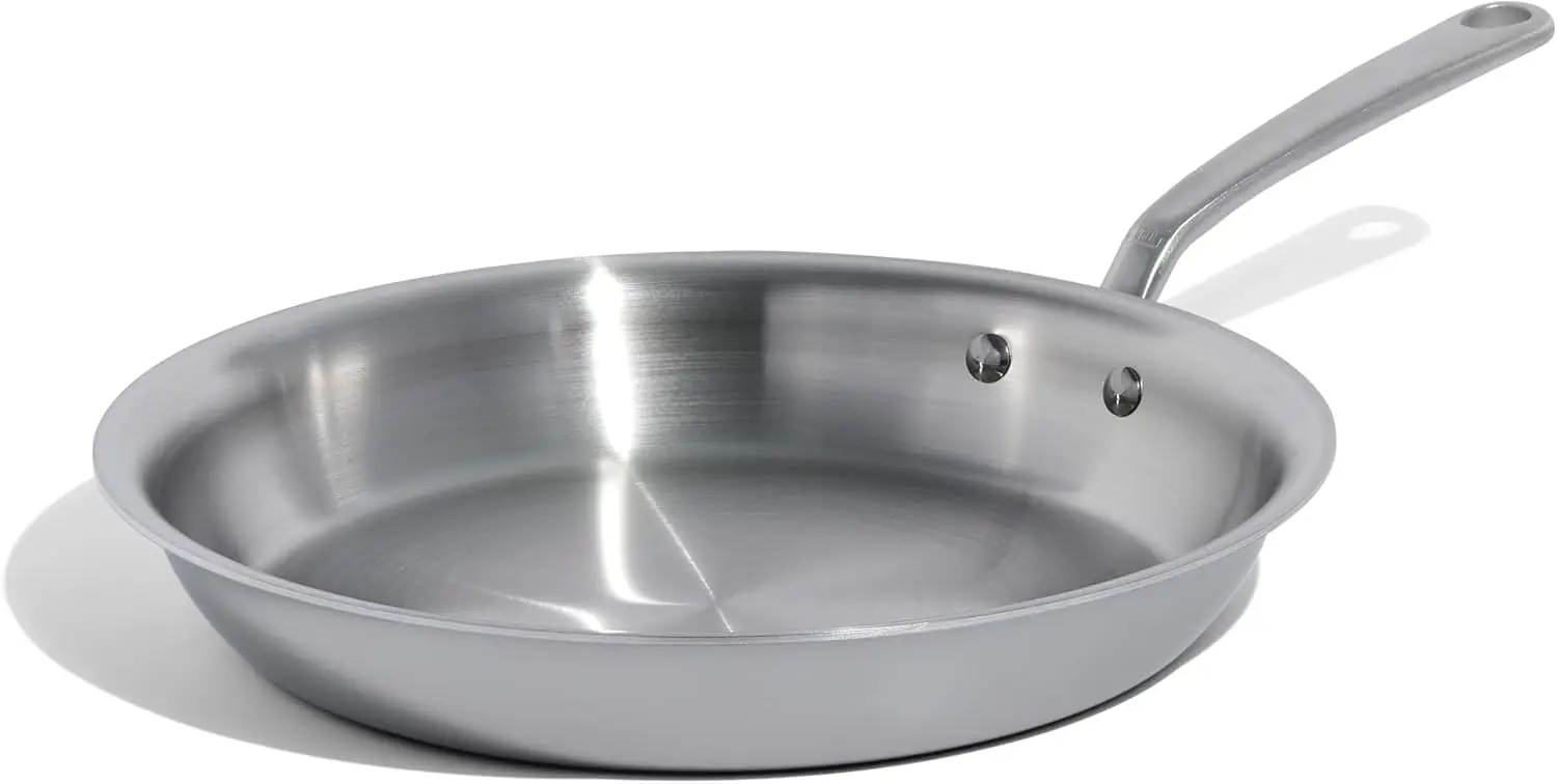 Cookware - 12-Inch Stainless Steel Frying Pan 5 Ply Stainless Clad Professional Cookware Crafted in Italy
Cookware - 12-Inch Stainless Steel Frying Pan 5 Ply Stainless Clad Professional Cookware Crafted in Italy