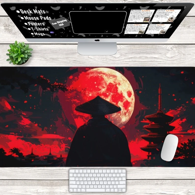 Red Moon Japanese Samurai Anime Mouse Pad Table Pad Game Accessories Anti slip Lock Edge Washable Esports Office Home
Red Moon Japanese Samurai Anime Mouse Pad Table Pad Game Accessories Anti slip Lock Edge Washable Esports Office Home