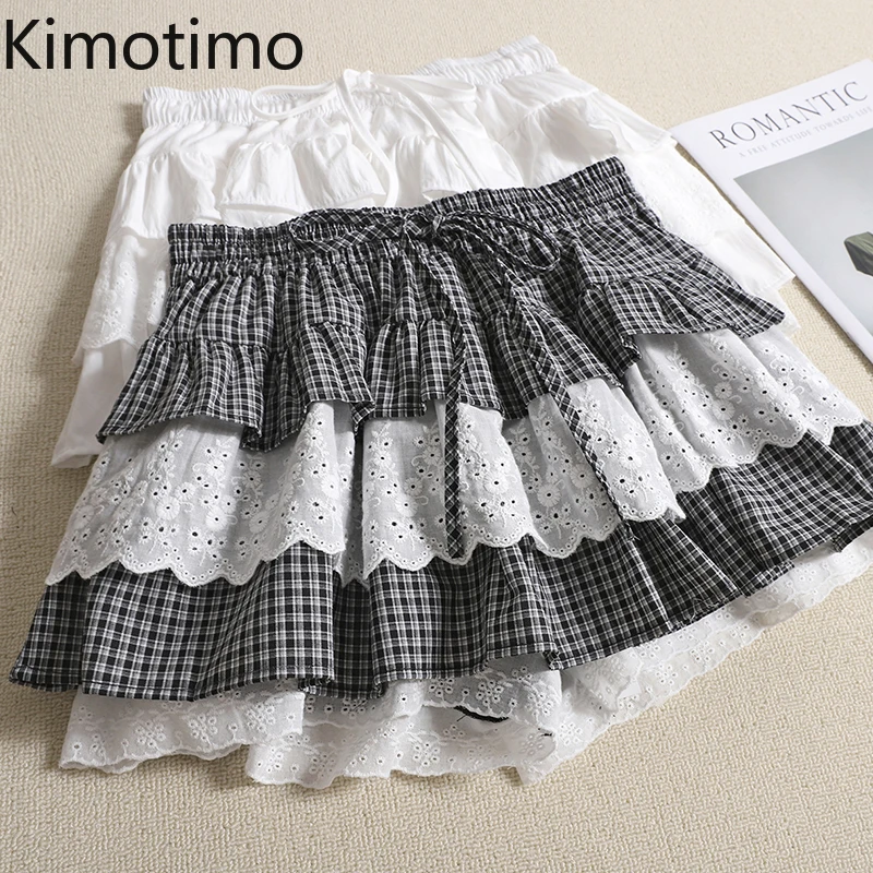 Kimotimo 2025 New Sweet Lace Splicing Layered Cake Mini Skirt Women Summer Retro Plaid Fluffy A-line Y2k Skirts Y2k Chic Faldas
Kimotimo 2025 New Sweet Lace Splicing Layered Cake Mini Skirt Women Summer Retro Plaid Fluffy A-line Y2k Skirts Y2k Chic Faldas