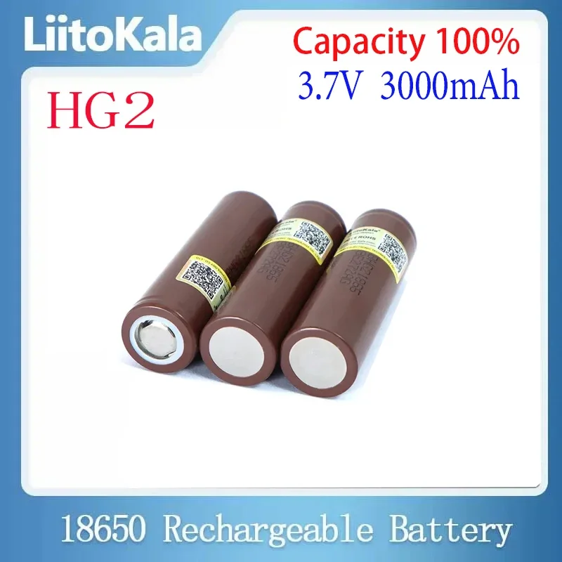 LiitoKala HG2 18650 3000mAh battery HG2 3.6V discharge 20A Rechargeable battery 100% Original genuine product
LiitoKala HG2 18650 3000mAh battery HG2 3.6V discharge 20A Rechargeable battery 100% Original genuine product