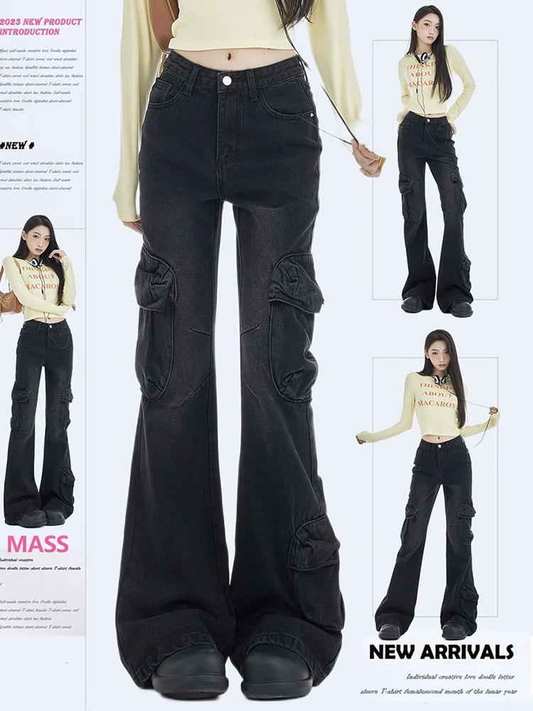 Women Low Rise Japanese Cyber Punk Harajuku Fashion Bell Bottom Denim Pants Flare Jeans Y2k Streetwear Grunge 2000s Aesthetic
Women Low Rise Japanese Cyber Punk Harajuku Fashion Bell Bottom Denim Pants Flare Jeans Y2k Streetwear Grunge 2000s Aesthetic