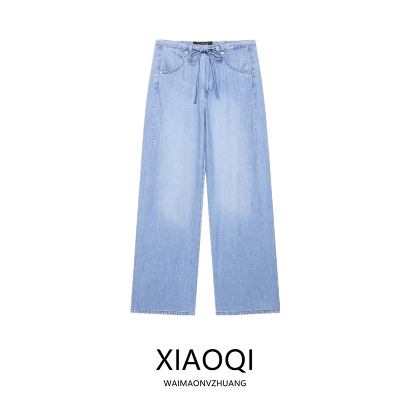 Summer 2025 New Women's Straight Leg Jeans Waed Waist Ties Long Pants l Waist Classic Blue Color High Quali Denim
Summer 2025 New Women's Straight Leg Jeans Waed Waist Ties Long Pants l Waist Classic Blue Color High Quali Denim