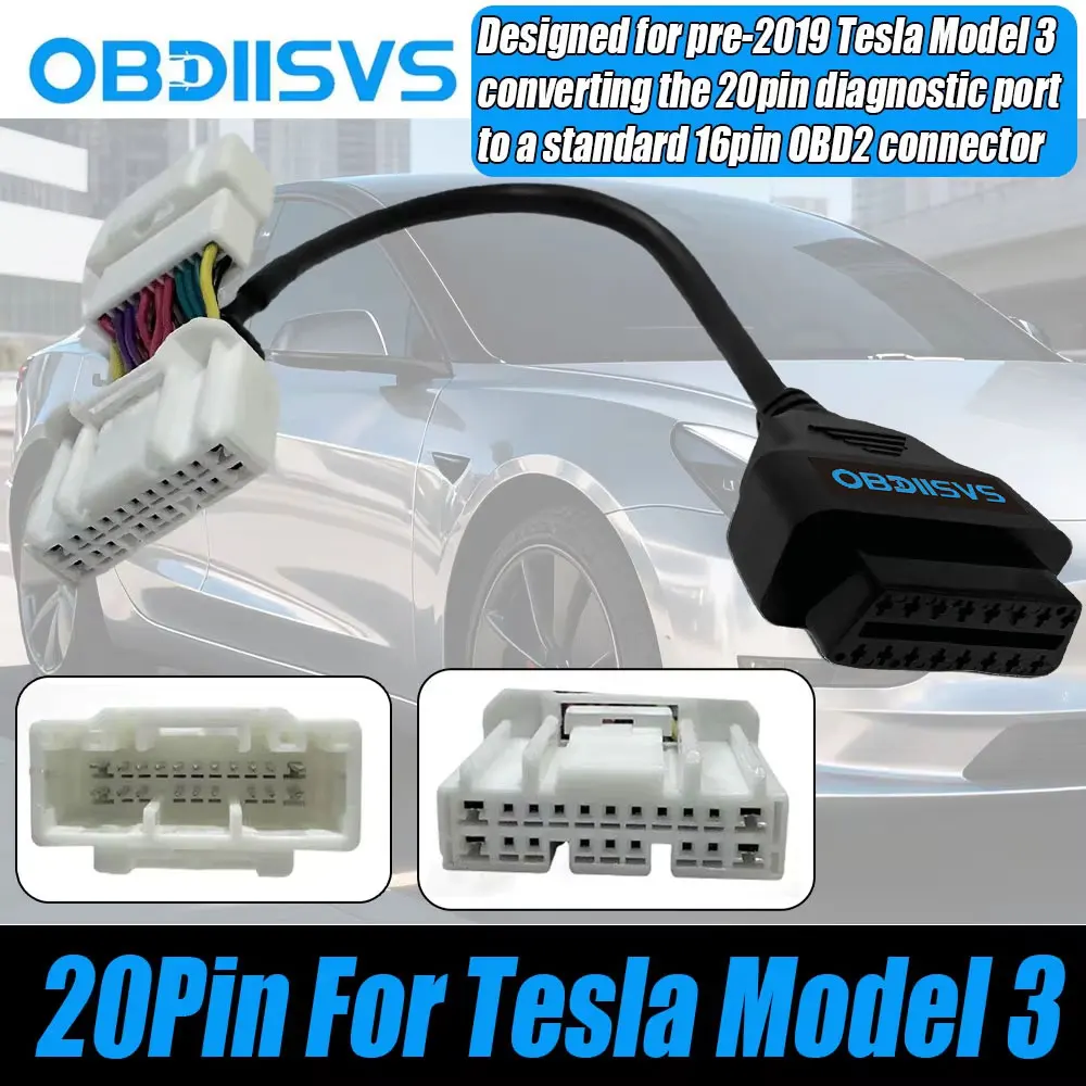 OBD2 Adapter Cable For Tesla 20pin OBDII Connector for Tesla Model 3 For X431 OBD2 Diagnostic Adapter Cable 20pin Male/Female
OBD2 Adapter Cable For Tesla 20pin OBDII Connector for Tesla Model 3 For X431 OBD2 Diagnostic Adapter Cable 20pin Male/Female