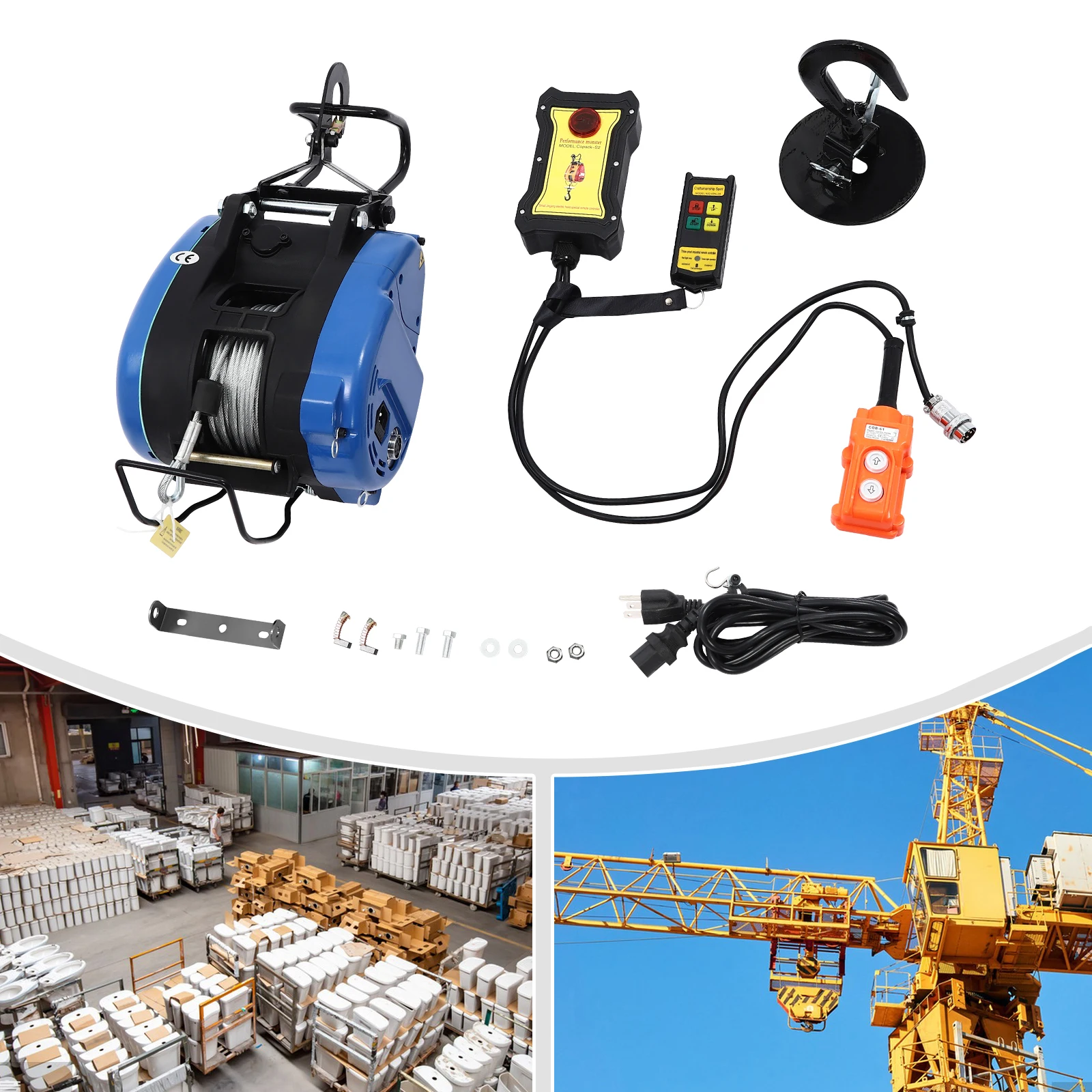 500kg Electric Hoist, 1800W 110V Electric Hoist 29m Lifting Height, Pendant Control & Wireless Control Support, 30m Steel Wire
500kg Electric Hoist, 1800W 110V Electric Hoist 29m Lifting Height, Pendant Control & Wireless Control Support, 30m Steel Wire