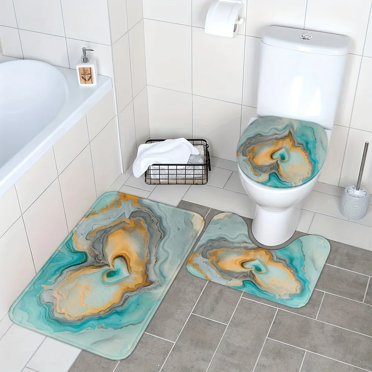 3 шт., весенний набор противоскользящих ковриков в форме сердца в форме сердца на День святого Валентина для ванной комнаты - нескользящий полиэстеровый напольный коврик для туалета
3 шт., весенний набор противоскользящих ковриков в форме сердца в форме сердца на День святого Валентина для ванной комнаты - нескользящий полиэстеровый напольный коврик для туалета