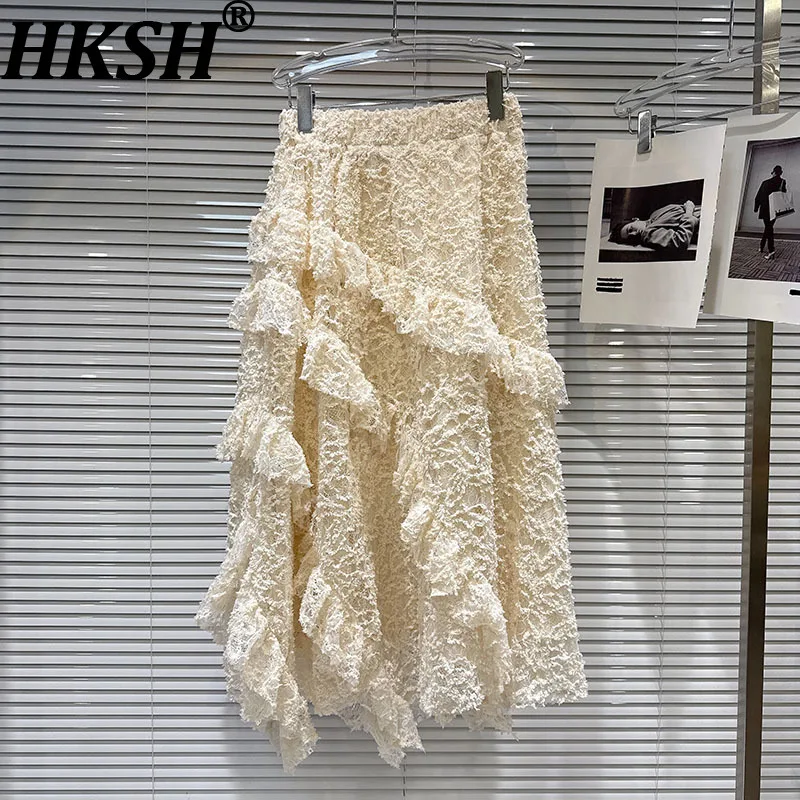 HKSH Autumn New Women Skirt Elastic Waist Ruffles Lace A-line Sweet Vacation Style Elegant Trendy High Street Ins Skirts HK10191
HKSH Autumn New Women Skirt Elastic Waist Ruffles Lace A-line Sweet Vacation Style Elegant Trendy High Street Ins Skirts HK10191