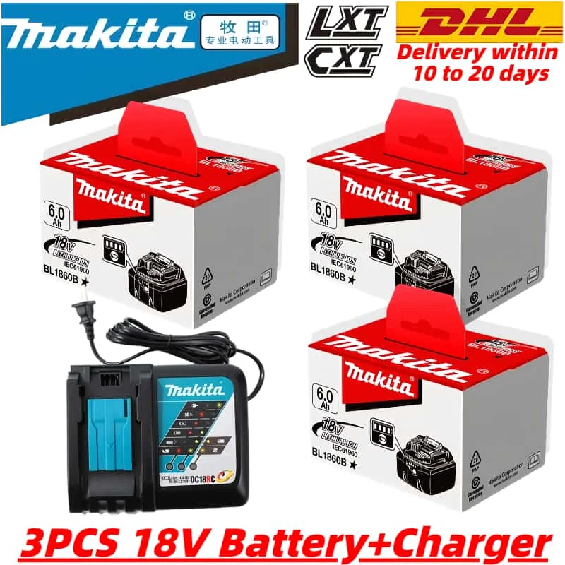 100% Authentic Makita 18V battery 18650 rechargeable lithium-ion battery, Makita 18V BL1860B BL1830 BL1850B LXT400 replacement
100% Authentic Makita 18V battery 18650 rechargeable lithium-ion battery, Makita 18V BL1860B BL1830 BL1850B LXT400 replacement