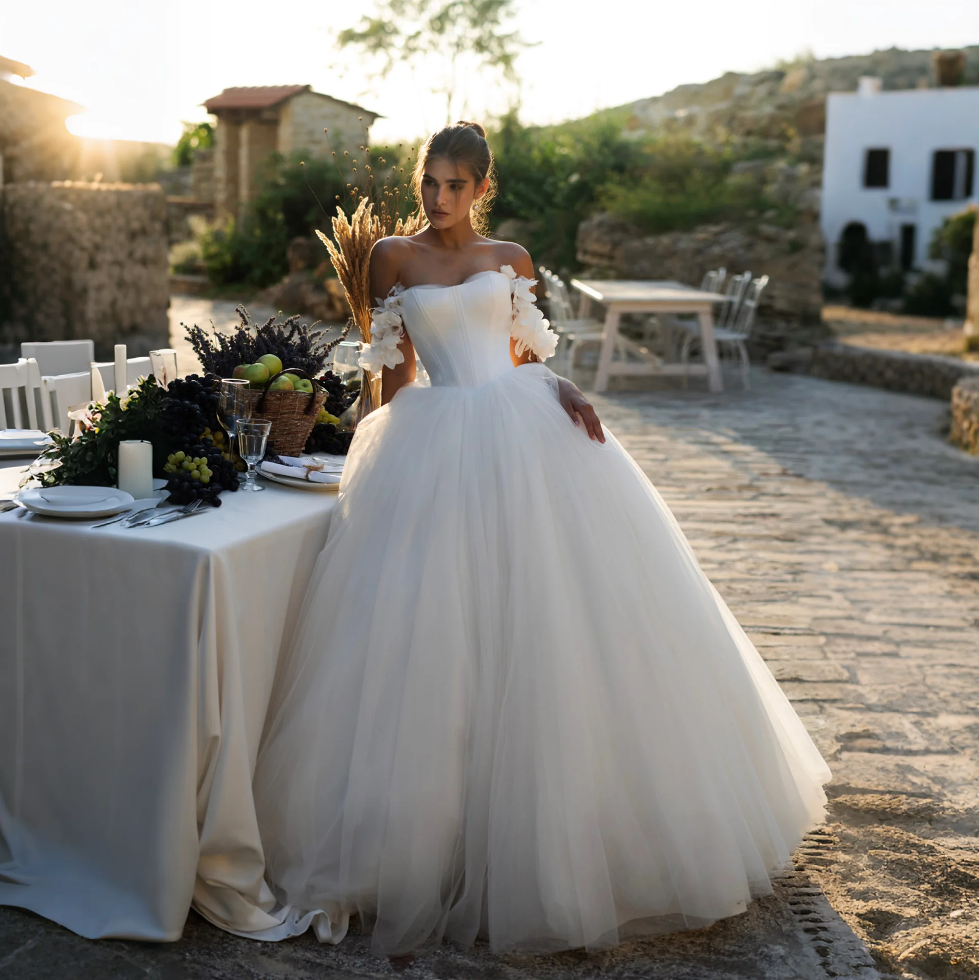 Roseann Wedding Dress Strapless Corset Designs 2026 Wedding Dress Flower shoulder Tulle strap Train vestidos de novia Customized
Roseann Wedding Dress Strapless Corset Designs 2026 Wedding Dress Flower shoulder Tulle strap Train vestidos de novia Customized