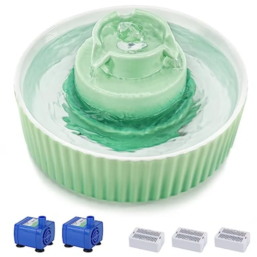 Ceramic Cat Water Fountain 2.1L/71oz Cat Fountain with 3 Carbon Filters and 2 Water Pumps Cupcake Pet Water Fountain for Cats a
Ceramic Cat Water Fountain 2.1L/71oz Cat Fountain with 3 Carbon Filters and 2 Water Pumps Cupcake Pet Water Fountain for Cats a