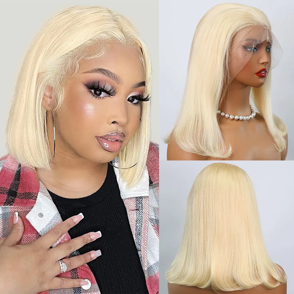 613 Honey Blonde 13x6 Lace Frontal Human Hair Wigs Brazilian Remy Straight Short Bob Wigs For Women PrePlucked 200% Density Hair
613 Honey Blonde 13x6 Lace Frontal Human Hair Wigs Brazilian Remy Straight Short Bob Wigs For Women PrePlucked 200% Density Hair