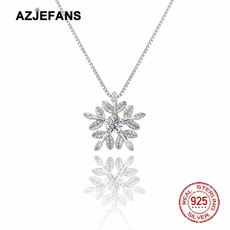 AZJEFANS 925 Sterling Silver Snowflake Pave Cubic Zirconia Pendant Chain Necklace Fine Jewelry
AZJEFANS 925 Sterling Silver Snowflake Pave Cubic Zirconia Pendant Chain Necklace Fine Jewelry