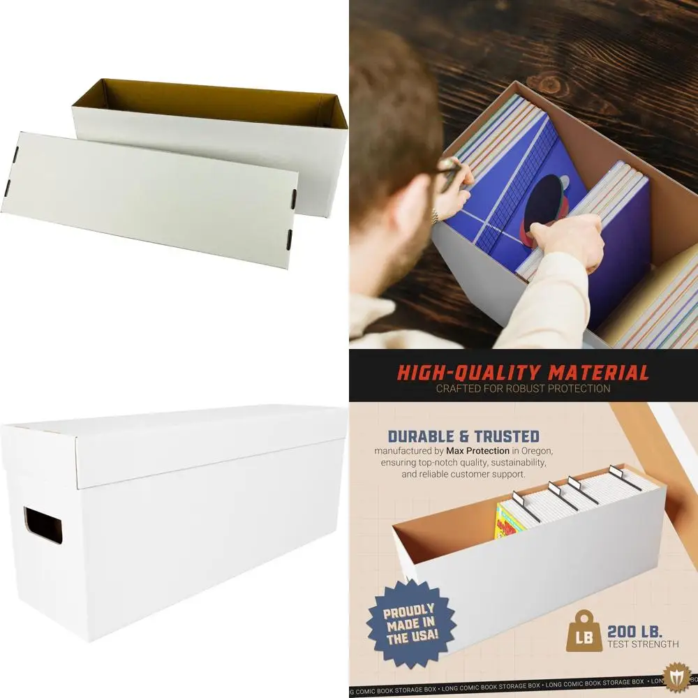 Набор из 4 длинных коробок для хранения комиксов — штабелируемые белые картонные футляры с крышками для комиксов, журналов, коллекционных предметов
Набор из 4 длинных коробок для хранения комиксов — штабелируемые белые картонные футляры с крышками для комиксов, журналов, коллекционных предметов