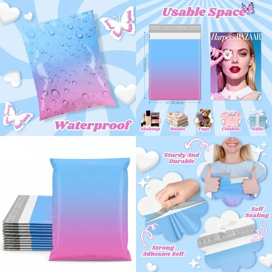 Cute Poly Mailers Small Shipping Bags, Strong Adhesive Mailers Poly Bags for Small Business, Waterproof Mailing Envelopes for P
Cute Poly Mailers Small Shipping Bags, Strong Adhesive Mailers Poly Bags for Small Business, Waterproof Mailing Envelopes for P