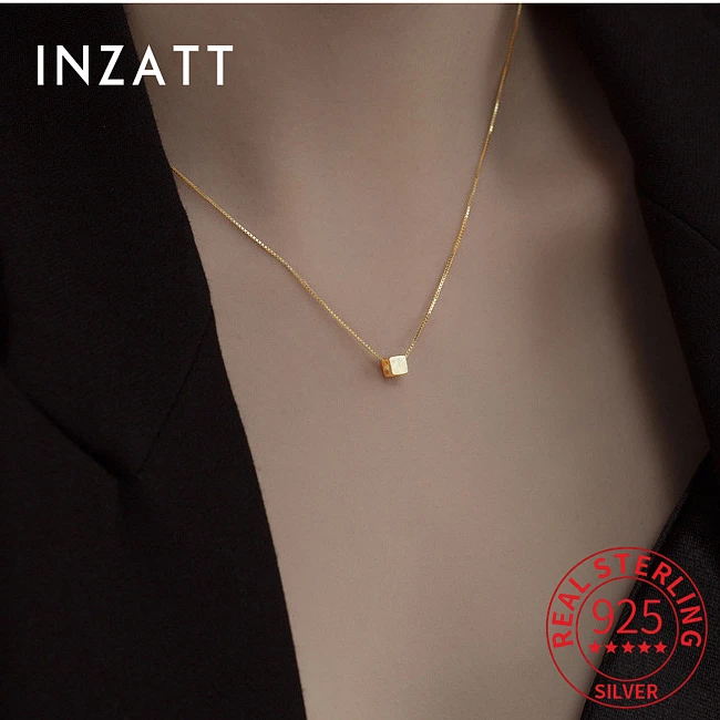 INZATT Real 925 Sterling Silver Cube Square Choker Necklace for Women Classic Fine Jewelry Minimalist Geometric Accessories
INZATT Real 925 Sterling Silver Cube Square Choker Necklace for Women Classic Fine Jewelry Minimalist Geometric Accessories