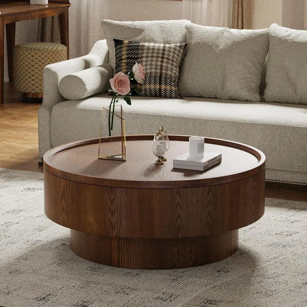 Contemporary 30.7 Round Coffee Table with Storage for Living Room & Balcony
Contemporary 30.7 Round Coffee Table with Storage for Living Room & Balcony