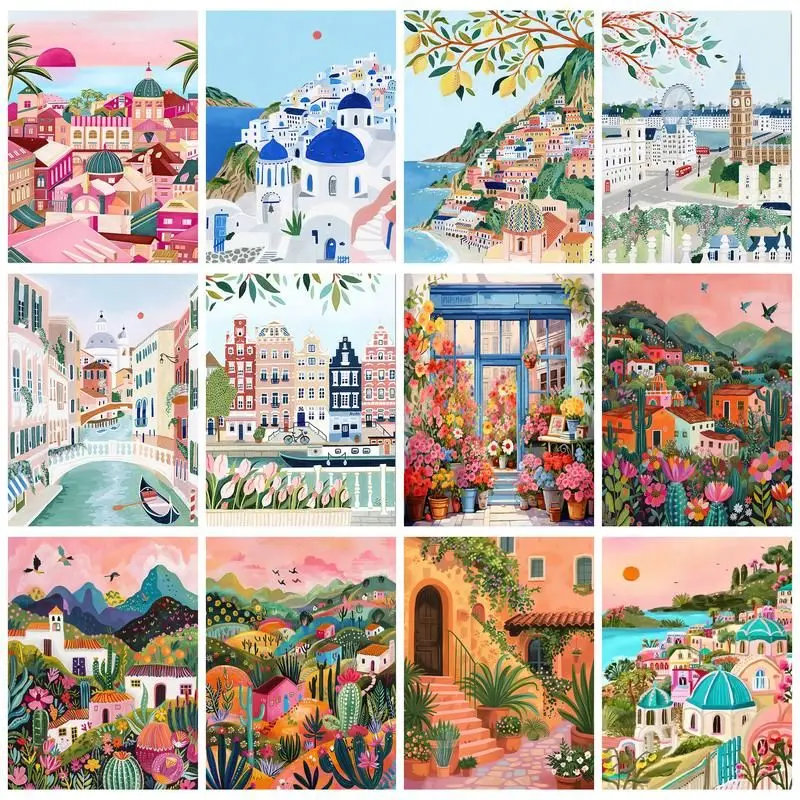 CHENISTORY Painting By Number House Landscape Drawing On Canvas Hand Painted DIY Picture By Numbers Home Decoration
CHENISTORY Painting By Number House Landscape Drawing On Canvas Hand Painted DIY Picture By Numbers Home Decoration