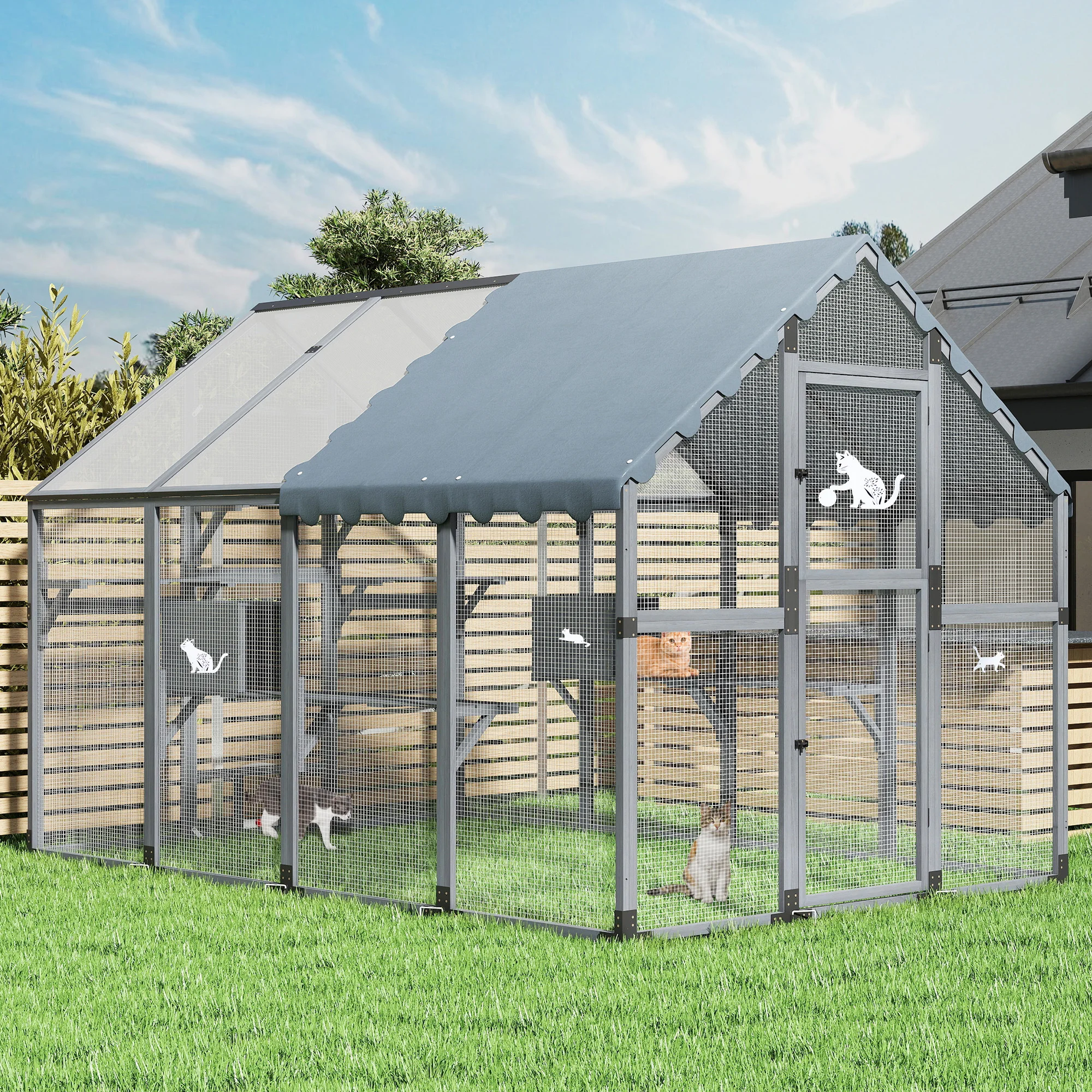 Large Catio Outdoor Cat Enclosure, 53.5ft² Extra Large Cat Catio for Multiple Cats, Big Wooden Outside Cattery with Weatherproof Full Cover, Window Access Avaliable, Wood
Large Catio Outdoor Cat Enclosure, 53.5ft² Extra Large Cat Catio for Multiple Cats, Big Wooden Outside Cattery with Weatherproof Full Cover, Window Access Avaliable, Wood