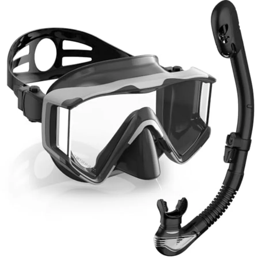 Snorkel Set Pano 3 Window Snorkel Mask Adult, Panoramic Wide View, Anti-Fog Scuba Diving Mask, Anti-Leak Snorkel Goggles Dry To
Snorkel Set Pano 3 Window Snorkel Mask Adult, Panoramic Wide View, Anti-Fog Scuba Diving Mask, Anti-Leak Snorkel Goggles Dry To