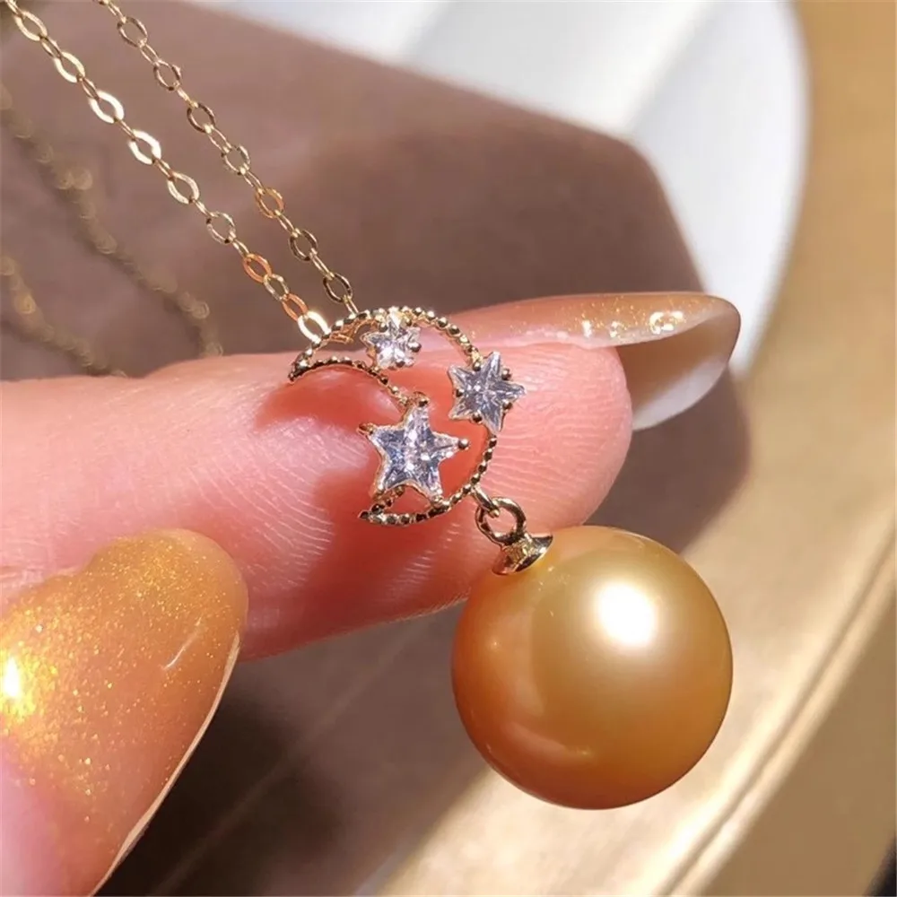 DIY Pearl Accessories G18K Gold Pendant Empty Tray Moon Pearl Necklace Pendant Female Fit 9-12mm Beads G149
DIY Pearl Accessories G18K Gold Pendant Empty Tray Moon Pearl Necklace Pendant Female Fit 9-12mm Beads G149